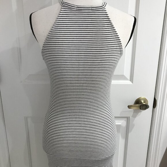 Heart & Hips White and Black Stripes Maxi Dress M - Picture 9 of 11